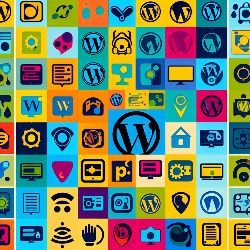 Affiliate Extension WordPress Collage of colorful WordPress plugin icons.